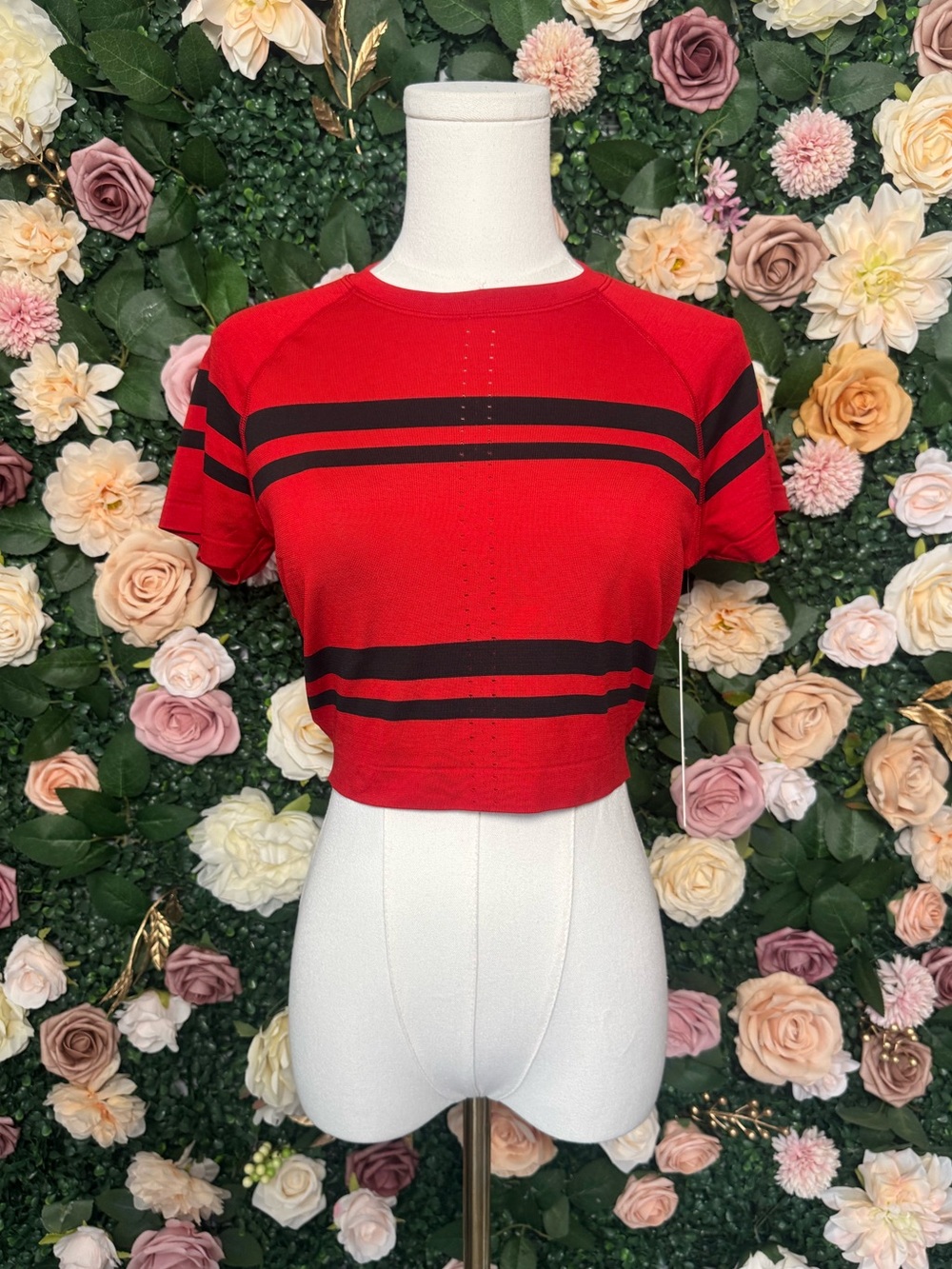 Lululemon Swiftly Tech Cropped Tee 2.0 Stripe NWT Size 8